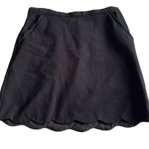 Skies Are Blue Large Black Scalloped Skirt Pockets Elastic Waist Berenice L EUC